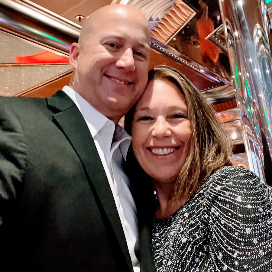 Pat Folks, owner of Stone Folks Countertops, with his wife